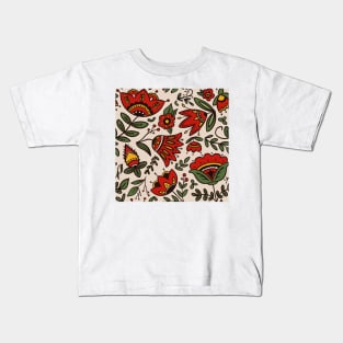 Folk art botanical pattern Kids T-Shirt